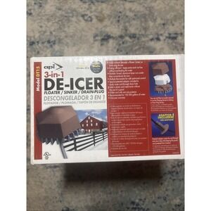 API 3-in-1 De-Icer 1500W Floating Sinking Drain Plug Live Stock Tank Heater